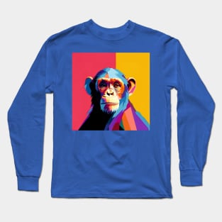 Chimpanzee Pop Art Long Sleeve T-Shirt